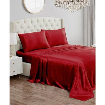 Juicy Couture | 100% Polyester Satin 4 Piece Sheet Set商品图片,额外7折, 额外七折