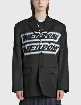 We11done | Black Standard Jacket with Logo Print商品图片,6.9折