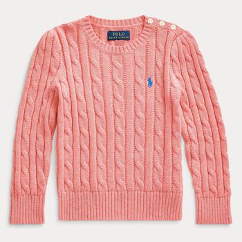 推荐Ralph Lauren Girls' Cable Knit Sweatshirt - Desert Rose商品