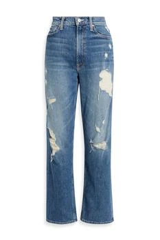 推荐Study Hover distressed high-rise straight-leg jeans商品