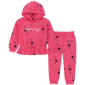 商品Toddler Girls Star-Print Fleece Logo Hoodie Sweatsuit, 2 Piece Set图片