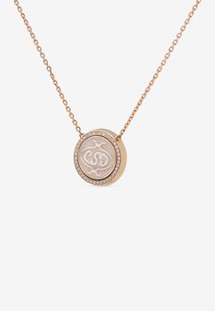 商品Intisars | Me Oh Me VIP Full Pavé Pearly White 18K Rose Gold Diamond Necklace,商家Thahab,价格¥47817图片