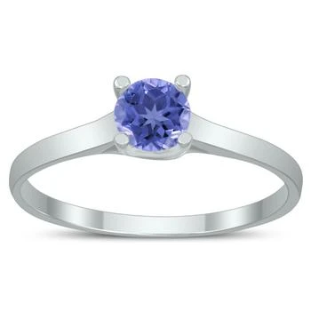 SSELECTS | Round 4Mm Tanzanite Cathedral Solitaire Ring In 10K White Gold,商家Premium Outlets,价格¥2057