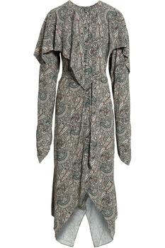 ROSETTA GETTY, ROSETTA GETTY | Draped printed crepe midi dress商品图片 4.2折