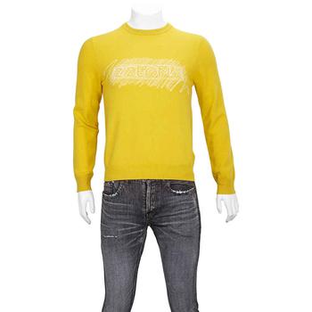 推荐Ermenegildo Zegna Mens Sweaters Yellow Crewneck Knitwear, Size Large商品