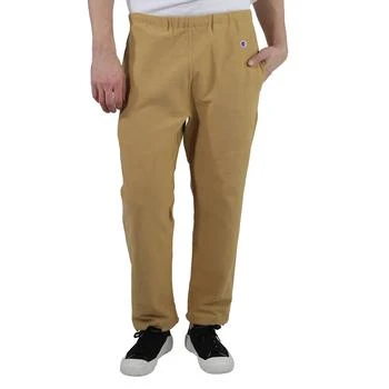 推荐Champion Men's Beige Cotton Logo Long Sweatpants, Size Large商品