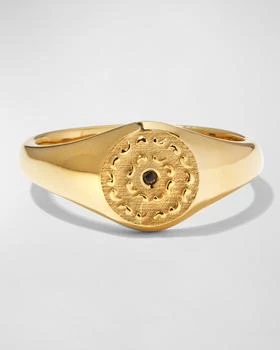 Marco Dal Maso | Men's Yellow Gold Icon Signet Ring with Single Black Diamond,商家Neiman Marcus,价格¥22871