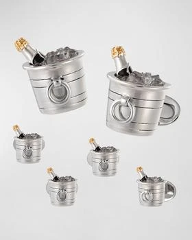 Jan Leslie | Men's Champagne Bucket Cufflink Stud Set,商家Neiman Marcus,价格¥16173