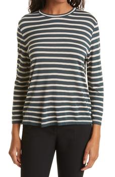 Vince | Stripe Bracelet Sleeve Crewneck T-Shirt商品图片,3.9折