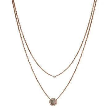 Fossil | Val Double Gray Mother of Pearl Disc Pendant Necklace,商家Macy's,价格¥484