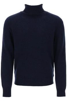 AMI | melange-effect cashmere turtleneck sweater,商家Coltorti Boutique,价格¥1167