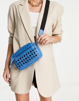 topshop包女包, Topshop | Topshop Lola woven crossbody bag in blue商品图片 