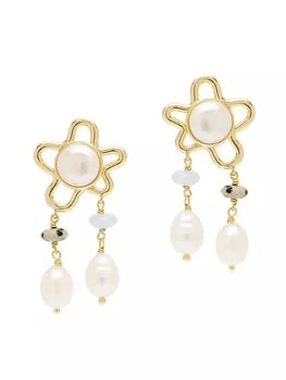推荐Bonnie 14K-Gold-Plated, Freshwater Pearl & Bead Flower Drop Earrings商品