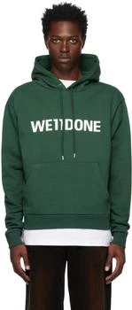 We11done | Green Fitted Basic Hoodie 