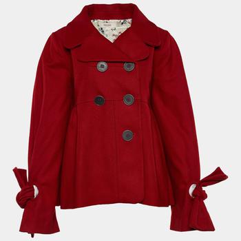 推荐Kenzo Red Wool Belted Detail Coat L商品