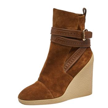lv长筒靴, [二手商品] Louis Vuitton | Louis Vuitton Brown Suede Crossroads Wedge Ankle Boots Size 37商品图片 5.7折, 满1件减$100, 满减