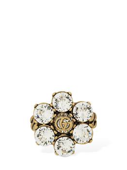 商品Gg Marmont Thick Ring W/ Crystal图片