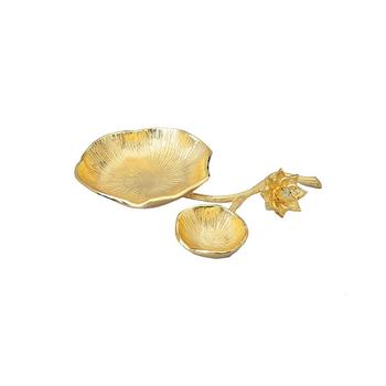 商品Classic Touch | Gold Chip And Dip Bowl with Lotus Flower Design,商家Macy's,价格¥445图片