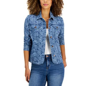 Charter Club | Women's Paisley Denim Jacket, Created for Macy's商品图片,