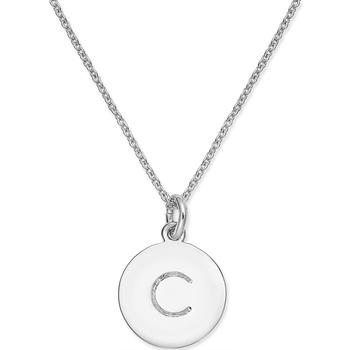 kate spade项链, Kate Spade | Silver-Tone Disc Initials 18" Pendant Necklace商品图片 