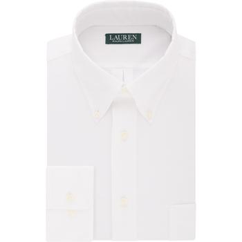 拉夫劳伦男士常规版型无皱弹力正装衬衫,价格$55.60