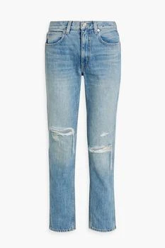 SLVRLAKE Virginia distressed high-rise slim-leg jeans