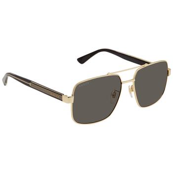 推荐Gucci Grey Aviator Mens Sunglasses GG0529S 001 60商品