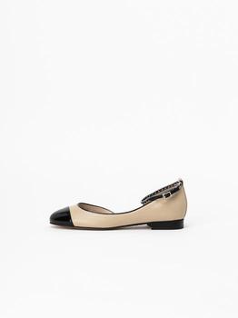 Aity Side-cut Strap Shoes in Yellow Beige with Bla product img