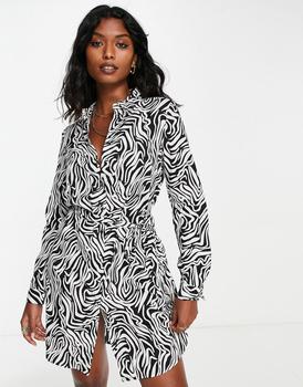 更多VERO MODA, VERO MODA | Vero Moda mini shirt dress in monochrome print商品图片 