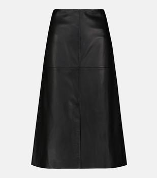 推荐Sidena leather midi skirt商品