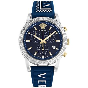 Versace | Women's Chronograph Sport Tech Blue Silicone Strap Watch 40mm商品图片,