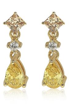 Suzy Levian | Sterling Silver Yellow CZ Dangle Earrings商品图片,2.3折