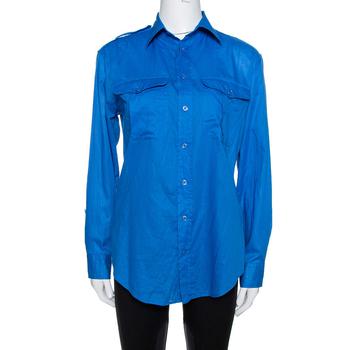 推荐Ralph Lauren Blue Cotton Button Front Shirt M商品