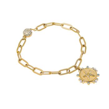 推荐Swarovski The Elements Water Gold-Tone Plated And Crystal Charm Bracelet 5572643商品