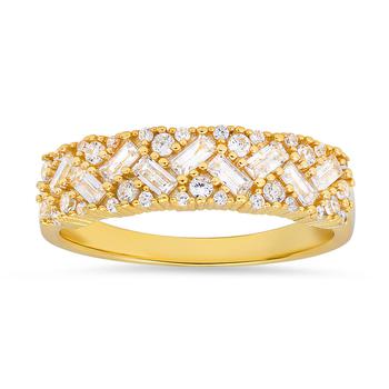 商品Kylie Harper | Gold Over Silver Baguette-cut Cubic Zirconia  CZ Ring,商家Jomashop,价格¥285图片