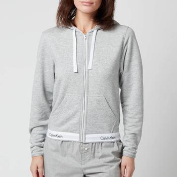 推荐Calvin Klein Women's Modern Cotton Zip Hoodie - Grey Heather商品
