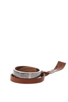 Yves Saint Laurent | Saint Laurent Nomade Brown Double Turn Leather Bracelet商品图片,