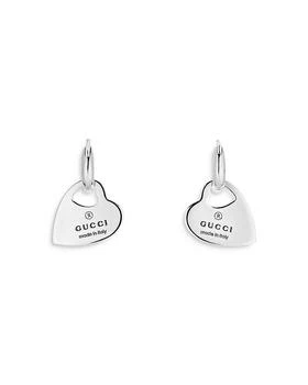 Gucci | Sterling Silver Trademark Heart Drop Earrings,商家Bloomingdale's,价格¥3218