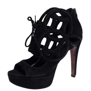 lv长筒靴, [二手商品] Louis Vuitton | Louis Vuitton Black Suede Cutout Monogram Platform Ankle Boots Size 36商品图片 5.7折, 满1件减$100, 满减