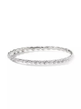 David Yurman | Sculpted Cable Flex Bracelet in 18K White Gold,商家Saks Fifth Avenue,价格¥43435