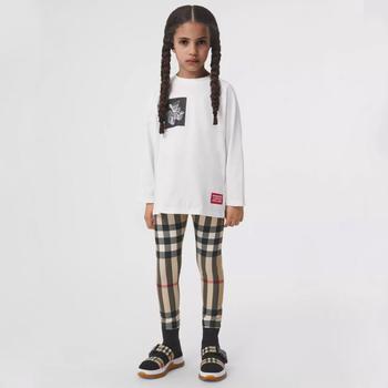 burberry卫衣, Burberry | Beige Gina Oversized Check Leggings商品图片 额外8折, 额外八折