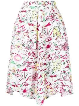 Kenzo | Ladies Multicolor Floral Paint Print Asymmetric Gathered Skirt 4.9折, 满$200减$10, 满减