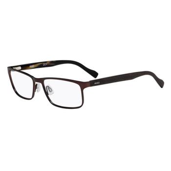 推荐Hugo Boss Mens Brown Square Eyeglass Frames HG015104IN0055商品