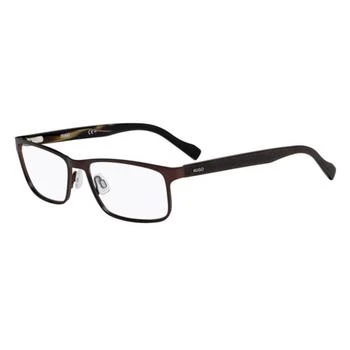 推荐Men's Brown Square Eyeglass Frames HG015104IN0055商品