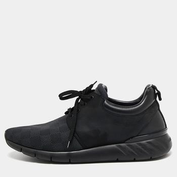 路易威登男鞋, [二手商品] Louis Vuitton | Louis Vuitton Black Damier Nylon and Leather Fastlane Sneakers Size 43商品图片 6.7折