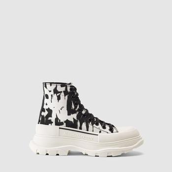 推荐Alexander McQueen Women's Tread Graffiti White Boots商品