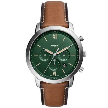 Fossil | Men's Neutra Chronograph Brown Leather Strap Watch, 44mm商品图片,