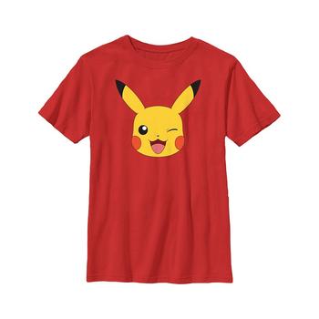推荐Boy's Pokemon Pikachu Wink Face  Child T-Shirt商品