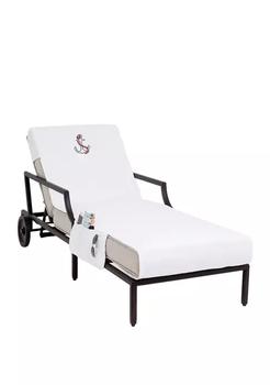 商品Embroidered Anchor Standard Size Chaise Lounge Cover with Side Pockets图片