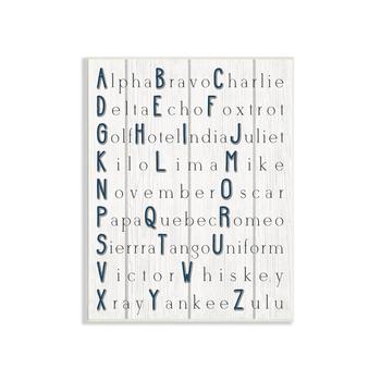 商品Stupell Industries | Alpha Bravo Charlie Kids Alphabet Word Design Wall Plaque Art, 13" x 19",商家Macy's,价格¥438图片